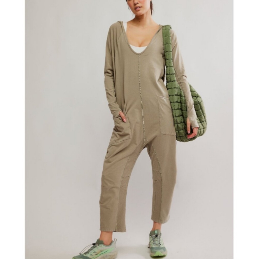 NWT FP Movement Hot Shot Long Sleeve Onesie Jumpsuit in Sage Stone